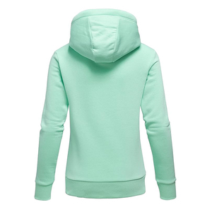 Women's Solid Mint Green Hooded Sweatshirt Long Sleeve Pullover <b>Fleece</b> <b>Top</b> with Kangaroo Pocket - Product Image 2