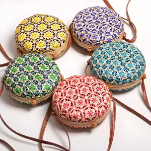 Hand Weaving Bamboo Bag <b>Purses</b> Natural <b>Purse</b> Bags With logo New Fashionable Trend Handbags - Product Image 1