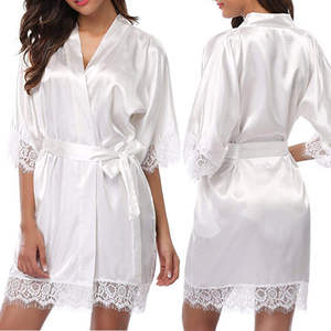 Camisón Rojo de Satén para Mujer, Conjunto de Ropa de Dormir, Camisón Suave para Mujer, Bata de Novia, Tendencia de Moda - Product Image 5
