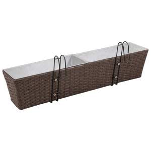 Lot de 2 jardinières en rotin marron de 30 pouces pour paniers suspendus de balcon - Product Image 4