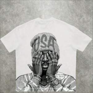 Camiseta Oversize de Algodón Blanco de Alta Calidad para Hombre, Estilo Urbano con Hombros Caídos, Impresión Personalizada para Venta al Por Mayor - Product Image 1