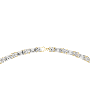 Lab Grown Diamond Emerald Cut Tennis <b>Necklace</b> in Yellow Gold | Luxury <b>Statement</b> <b>Necklace</b> for Women Fine Jewelry - Product Image 2