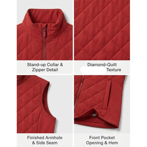 Gilet matelassé imperméable pour femme avec logo personnalisé, respirant, léger, en mélange de polyester 100 %, prix abordable, sans manches - Product Image 3