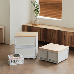 Korea Made Twin Ivory Stackable Modular <b>Plastic</b> <b>Storage</b> <b>Drawer</b> Cabinet Multi Scene Home Nursery Playroom Cabinet Compatible - Product Image 2