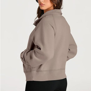 Sweat-shirt de sport pour femme Wearpex, demi-zip, manches longues, pull en polaire, sweat à capuche quart-zip, broderie, badge, séchage rapide - Product Image 3
