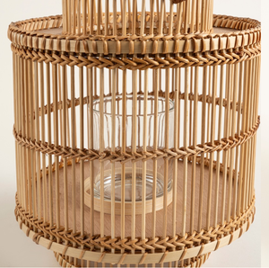 Lámpara de Ratán Tejida a Mano, Estilo Boho Rústico, Materiales Naturales, Ecológica, Decorativa para Sala de Estar, Patio, Decoración del Hogar - Product Image 5