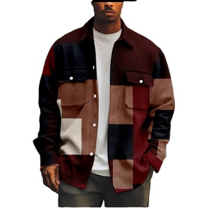 Veste en laine décontractée pour homme de style vintage américain, col montant, tendance hivernale, poches cargo, streetwear, chasse, haute rue - Product Image 5