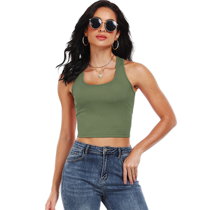 <b>Top</b> Quality Women's Sportswear Jogging Running <b>Cropped</b> Tank <b>Tops</b> Knitted Fabric Breathable Adult Ladies Athletic Tank <b>Tops</b> - Product Image 1