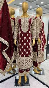 Presenting New Collection In Faux Georgette With Heavy Embroidery Sequence Work Top-Bottom And Dupatta Set Fully Stitched Ready - Product Image 2