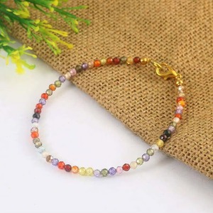 Natural Multi Disco Micro Faceted Round Beads Bracelet <b>Stacking</b> Gemstone Beaded Bracelet Fashion Jewelry For Women Wholesale - Product Image 4