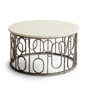Meubles de salon de luxe, table basse contemporaine en marbre, table basse en métal doré, table basse élégante, table basse haut de gamme - Product Image 1