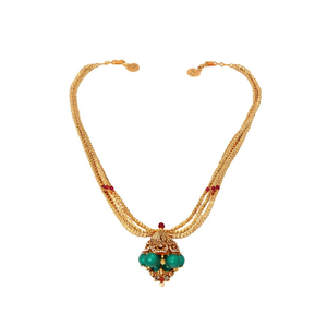 Nova Mart Green Kemp Vadanam Alloy Gold Plated Oxidized Polish Fashion Body Earrings - Product Image 3