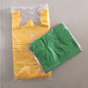 Offre Spéciale gilet transporteur T-shirt sac sur lâche conception personnalisée HDPE LDPE sac à provisions en plastique recyclé écologique prix d'usine - Product Image 2