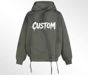 Vente en gros de sweats à capuche urbains surdimensionnés pour hommes, sweats à capuche en coton lourd, livraison rapide, commandes directes d'usine - Product Image 3