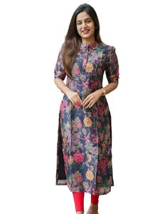 Sun Fashion And Lifestyle Women's Chanderi Stitched Printed <b>Kurta</b> for Women - Product Image 4
