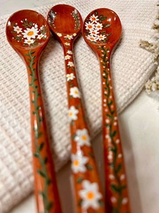 Cuillère à thé en bois lisse et polie, cuillère doseuse en bois naturel pour café et sucre, accessoire de cuisine écologique - Product Image 6