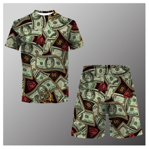 Conjunto corto de hombre con estampado africano de último diseño, chándal Dashiki/Tops/pantalones cortos para deporte y ocio, ropa de calle masculina de verano - Product Image 1