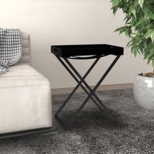 Mesa Plegable Moderna para Exteriores, Negra, de MDF y Hierro, 18.9x13.4x24.0 Pulgadas, Plegable - Product Image 1