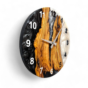 Yellow Epoxy Resin Wood <b>Wall</b> <b>Clock</b> Customization Simple Style Home <b>Decorative</b> <b>Wall</b> <b>Clock</b> for Best Selling - Product Image 5