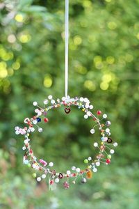 Heart Shape Metal Ornament With Crystal Dangles Vintage Handicraft Decor - Product Image 3