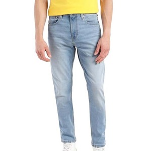 Men's <b>Jeans</b> Washed Blue Mid <b>Waist</b> Baggy Straight Pants Casual Denim <b>Jeans</b> Wide Leg <b>Jeans</b> Men - Product Image 2