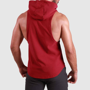 เสื้อกล้ามมีฮู้ดสำหรับออกกำลังกายผู้ชายคุณภาพสูงขายส่ง พร้อมสกรีนโลโก้ตามสั่ง เหมาะสำหรับการฝึกเพาะกายและออกกำลังกายในยิม - Product Image 3