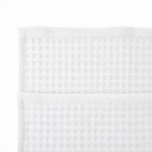 Serviette de bain en coton 100% à motif gaufré Aura blanche, douce, légère, séchage rapide, luxe - Product Image 6