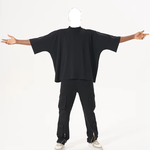 High Quality Spandex/Polyester Heavyweight Regular Fit Men's Hip Hop T-Shirts with Front Custom Logo Breathable Quick Dry - Product Image 3