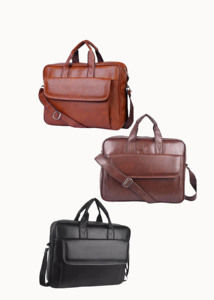 Liviya Embossed PU Leather Multifunction Organizer/<b>Planner</b> Sling Crossbody Business Shoulder Bag Unisex Lightweight <b>Work</b> Use - Product Image 2