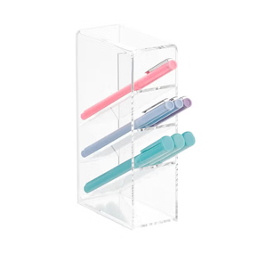 Acrylic Pen Holder Desktop Makeup <b>Brush</b> Holder Square Makeup Cup Stationery Transparent Pen Case Lipstick Holder - Product Image 1