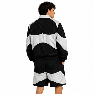 Ensemble court coupe-vent personnalisé pour homme, léger, style streetwear, survêtement deux pièces en nylon, OEM ODM, marque privée, sweats à capuche imperméables pour homme - Product Image 2