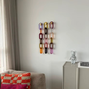 Décoration Murale Moderne en Chaîne de Résine, Ornements Suspendus Colorés en Acrylique, Pièce de Décoration Intérieure en Boucle Plastique, Vente en Gros - Product Image 1