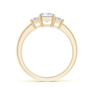 Bague de fiançailles et de mariage à trois pierres en diamant de culture certifié IGI, taille émeraude, or 10K 14K 18K, argent 925 935 - Product Image 4