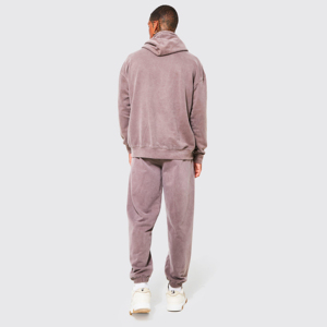 Ensemble de survêtement unisexe grande taille pour l'hiver, jogging 100% coton molletonné, imprimé personnalisé, streetwear léger à manches longues et capuche - Product Image 2