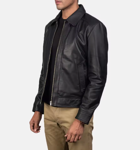 OEM Custom Men's Casual Vintage Leather <b>Jacket</b> for Spring Autumn and Winter High Quality <b>Light</b> Fabric Men's Design - Product Image 4