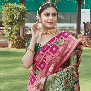 ผ้าไหมทอมือแบบดั้งเดิม KV ลายบาเนราสี - Product Image 1