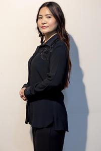 Camisa SHERYL Black Moss Crepe Premium y Elegante para Mujer Compre Directamente del Proveedor - Product Image 3