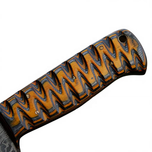 Couteau de chasse Damas avec construction à lame pleine longueur et poignée en bois dur texturé, couteaux de chasse personnalisés pour usage extérieur à vendre - Product Image 5