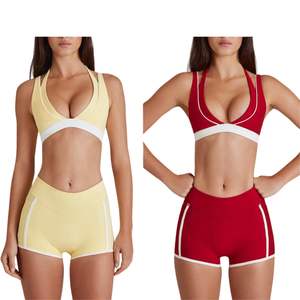 Ensemble de sport deux pièces sexy personnalisé pour femme : soutien-gorge de fitness et short ou legging assorti – Vente en gros - Product Image 4