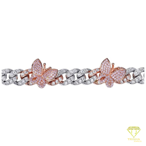Chaîne cubaine papillon en argent sterling 925 de haute qualité, sertie de diamants moissanite, bijoux de luxe hip-hop pour les grossistes - Product Image 2