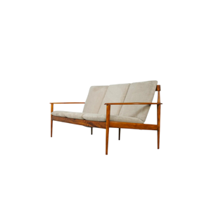 Sofá Moderno de Madera de Teca de 3 Plazas, Tapizado, para Sala de Estar, Muebles de Madera Sólida - Product Image 2