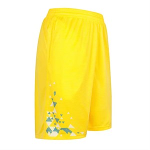 <b>Men's</b> Yellow Sleeveless Basketball Jersey Set Geometric Print Moisture Wicking Mesh Tank Top Elastic Waist Shorts Summer - Product Image 2