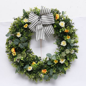 Couronne de porte en rotin artificiel faite à la main, en forme de nid d'oiseau, pour le printemps, décorations de jardin et de maison, couronne de Pâques - Product Image 3