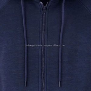 เสื้อฮู้ดซิปผู้ชาย ทรงปกติ สีพื้น ผ้าถักนิตติ้ง คอตตอน สวมใส่สบายๆ สำหรับฤดูใบไม้ร่วง แขนเสื้อแบบแร็กแลน ดีไซน์ระบายอากาศได้ดี - Product Image 4