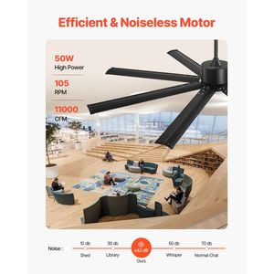 Ventilatore da Soffitto LED Moderno da 72 Pollici, 6 Velocità, Telecomando, Dimmerabile, 3 Temperature di Colore, Motore DC Reversibile, Basso Profilo - Product Image 5