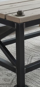 High Quality Coffee <b>Table</b> Metal Wooden Top Metal Iron Garden <b>Console</b> <b>Table</b> Centre <b>Table</b> Elegant for Home Decor - Product Image 4