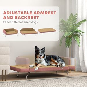 Divano Letto per Cani con Braccioli e Schienale Regolabili, Rosa, Taglia XL, Letto Sostenibile per Cani Piccoli, Medi e Grandi, Forma Quadrata - Product Image 5