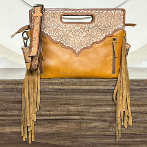 Nuevo Bolso Bandolera con Flecos 2026, Bolso de Mano con Asa de Cuero Repujado y de Piel de Vaca, Bolsos de Hombro Estilo Boho para Mujer - Product Image 5