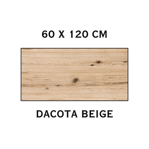 Carrelage de sol en porcelaine beige Dacota 60x120 cm, finition mate, imitation bois rustique, carrelage d'intérieur pour salon - Product Image 1