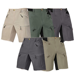 Pantalones cortos de trabajo Rip-Stop de nailon de verano para hombre, pantalones cortos informales de cintura media para correr, trotar, deportes, impermeables, Parte delantera plana - Product Image 4